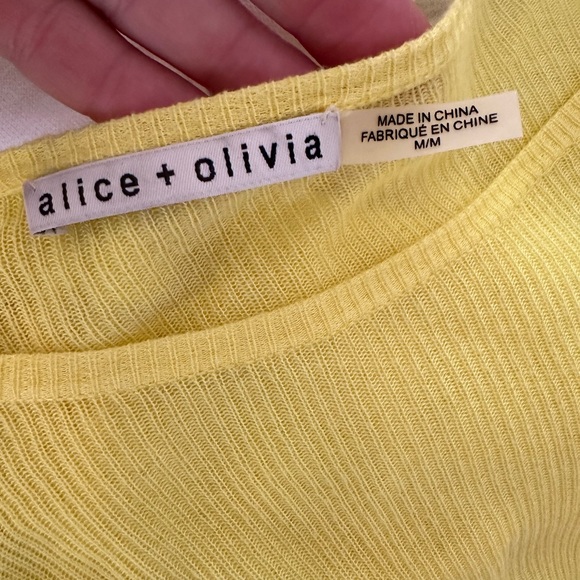 ALICE & OLIVIA long sleeved yellow tee - Picture 2 of 8